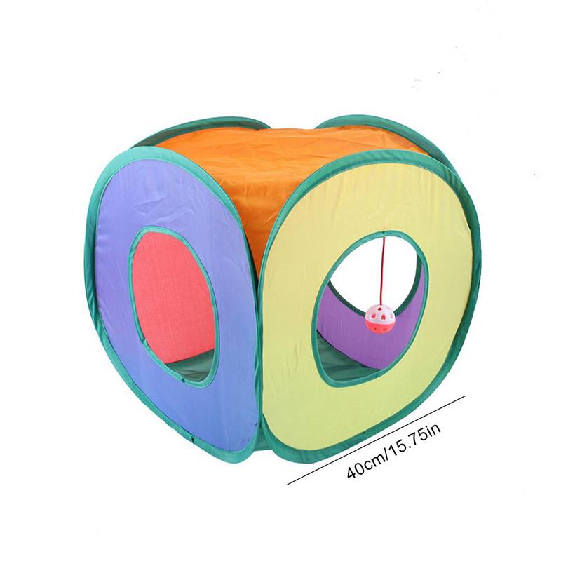 Cat Tunnel toys Square Cat Rainbow Tunnel Folding indoor pet Play Chase game Cat accessories Pet toys