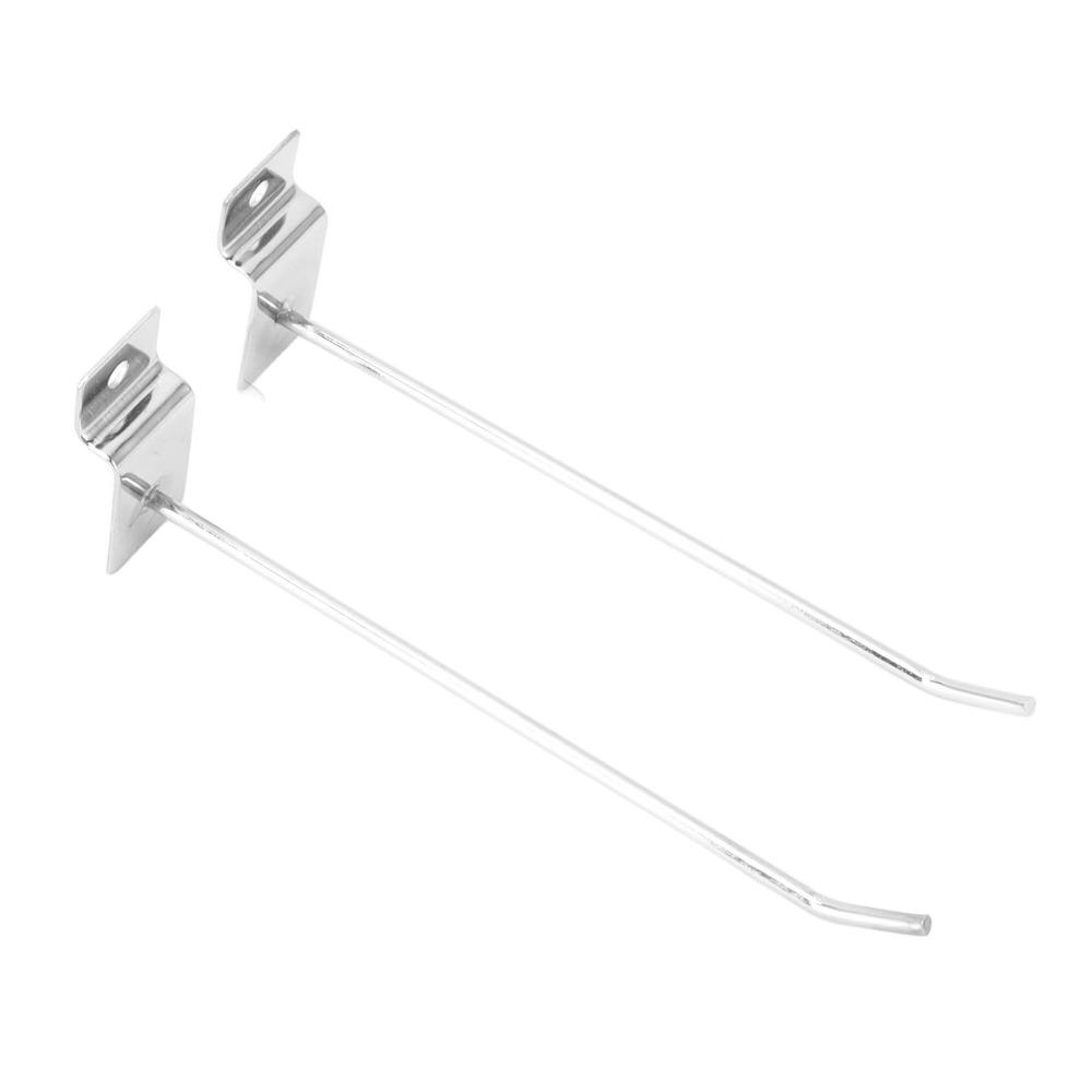 50 PCS Silver Slat Wall Hook Single Wire Design Slat Wall Hanging Hook  Retail Display