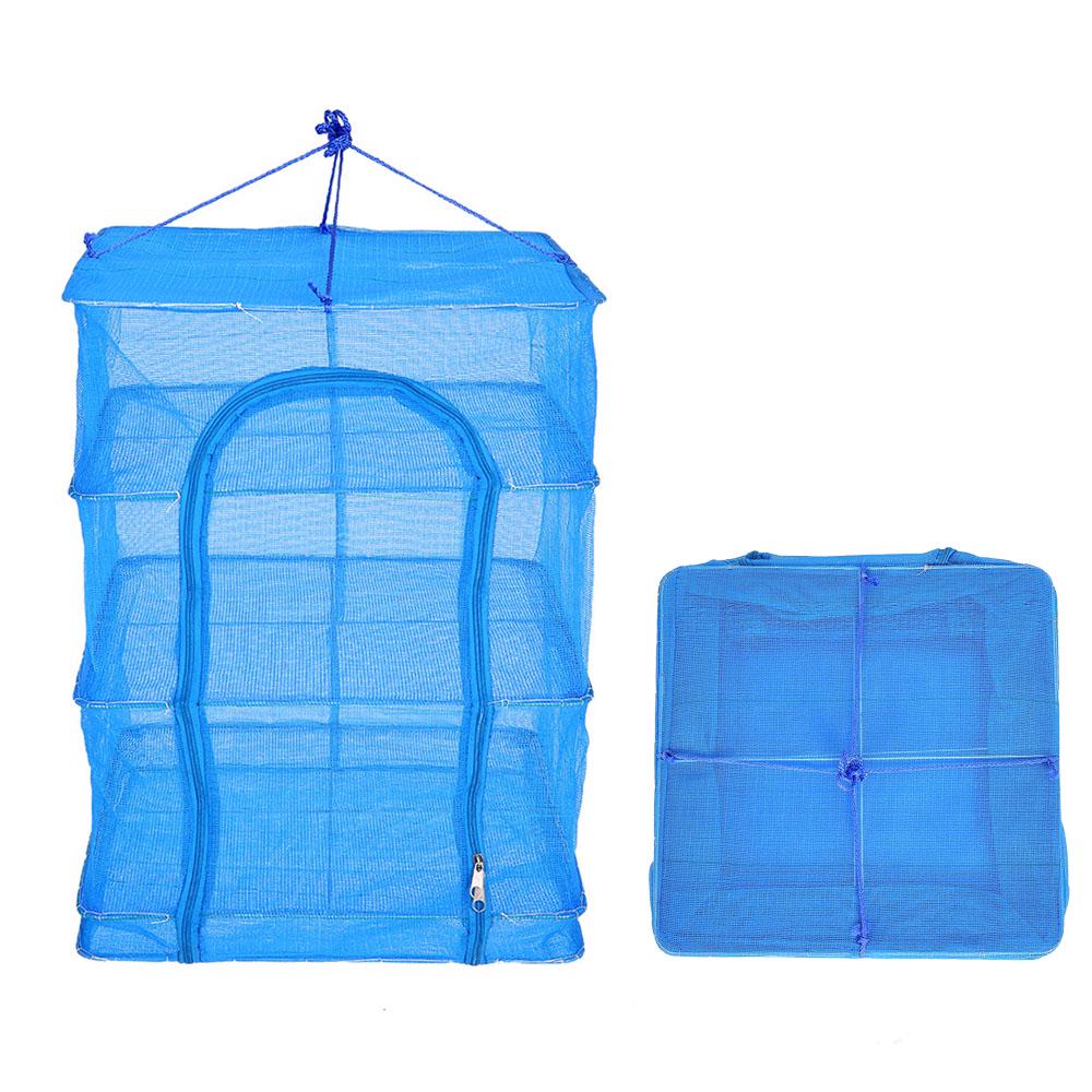 45 * 45 * 65cm Folding 4 Layers Fish Mesh Hanging Drying Net Food Dehydrator Fish Vegetable Dryer Net
