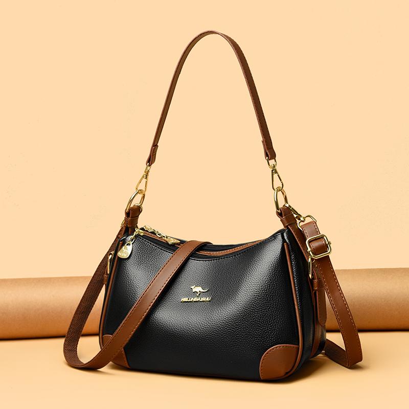 Simple Women's Messenger Bag, Casual Crossbody Bag, Fashionable Messenger Bag, Soft PU Leather Handbag, Suitable for Daily Use and Shopping