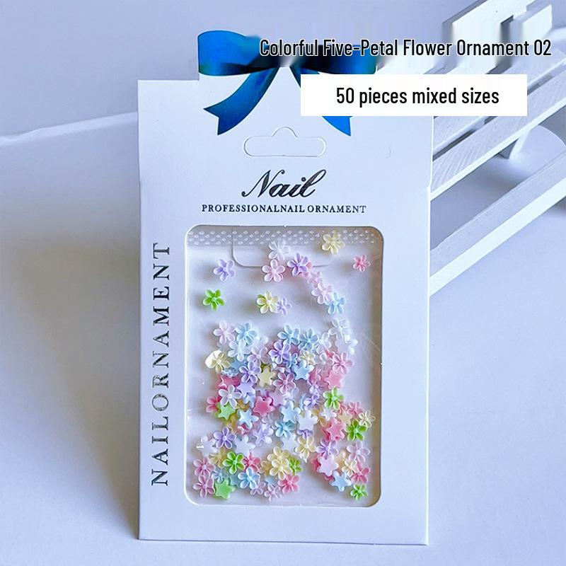 Colorful 3D Plumeria Flower Nail Art Decorations