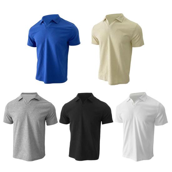 Herren Waffel Golfhemd Kurzarm Hemd mit Kentkragen Texturiertes Lässiges Sommerhemd für Büro Straße Urlaub Strandbekleidung