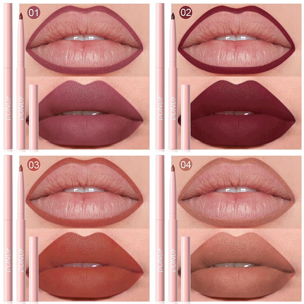 6 sztuk/zestaw konturówka do ust Nude Lip Liner Set wodoodporna matowa szminka o długotrwałym działaniu błyszczyk odporny na rozmazywanie łatwa aplikacja prezent dla każdego rodzaju skóry