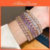 Light Luxury Copper Square Chain Bracelet With Zircon Accents For Women Gift