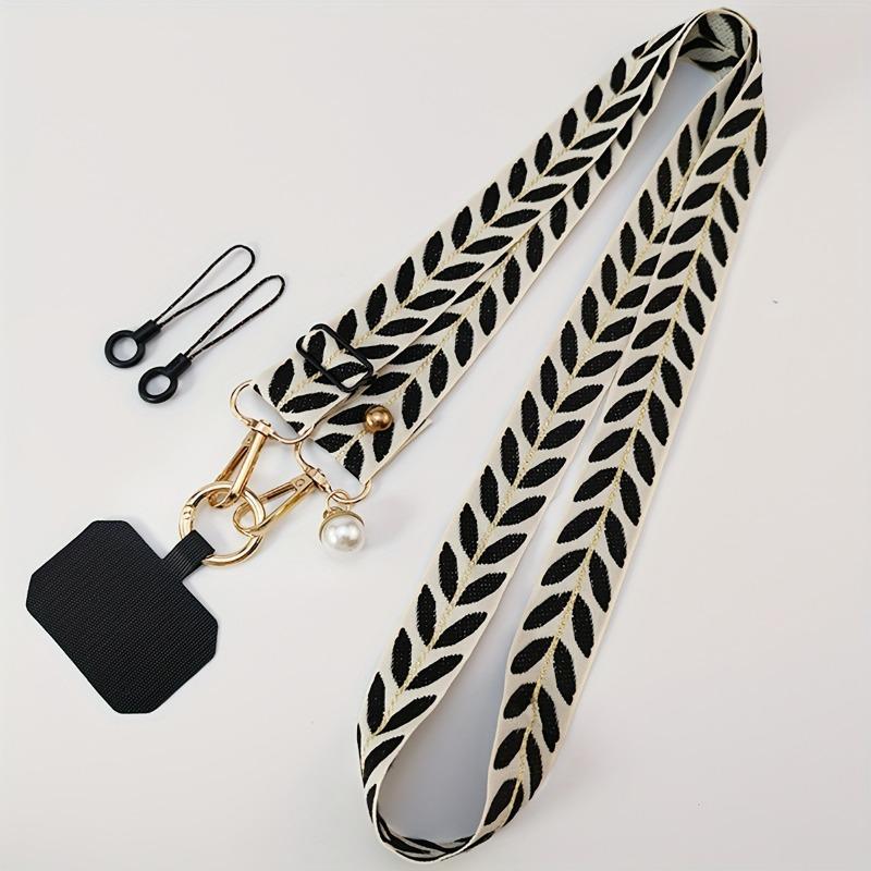 Mobile Phone Strap Lanyard Long Crossbody Shoulder Chain Pearl Pendant Hanging Adjustable Halter Neck Wide Cloth