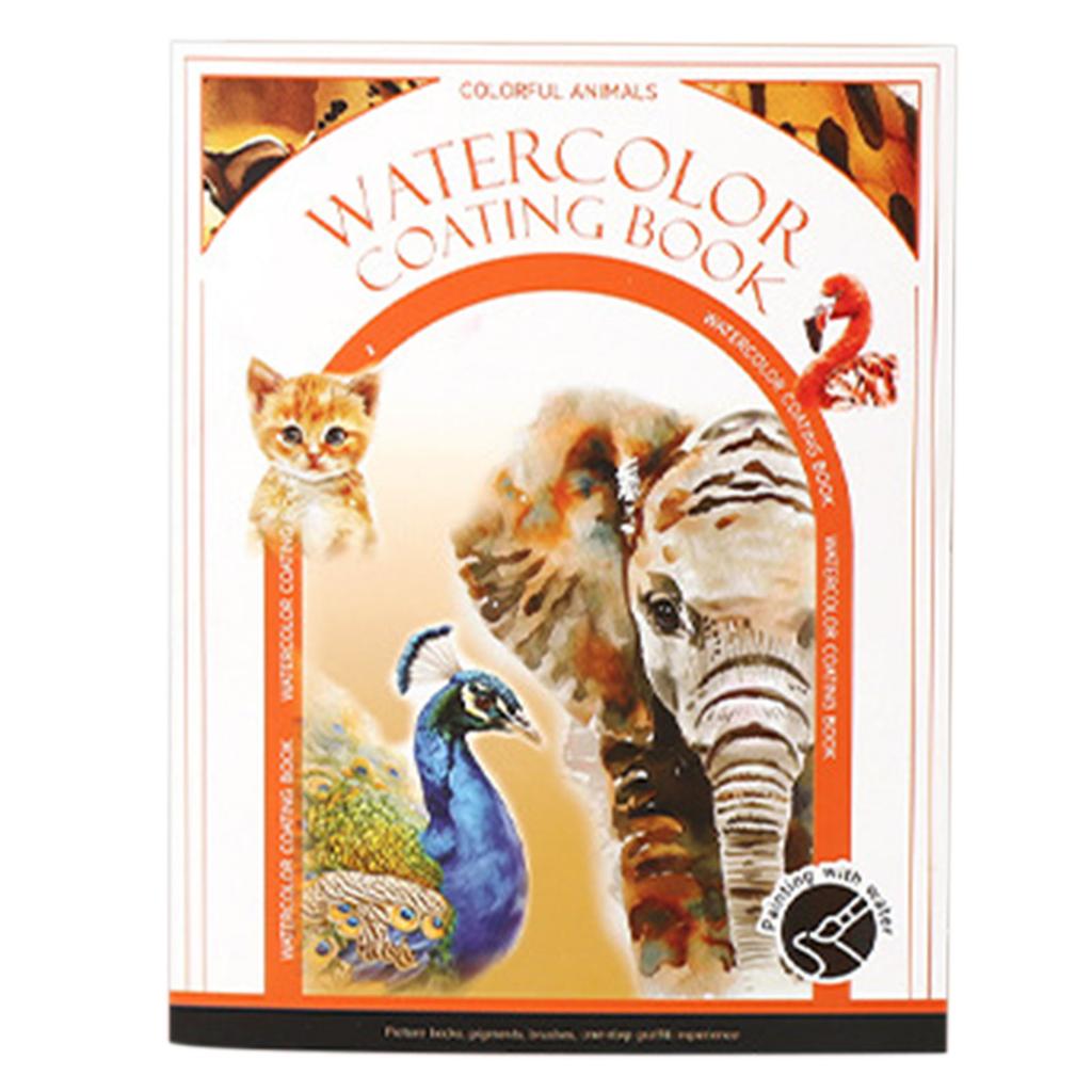 Watercolor Coloring Books Tri-Fold Art Built-In Palettes DIY Watercolor Journal Foldable Painting Pad Self-Contained Pigments