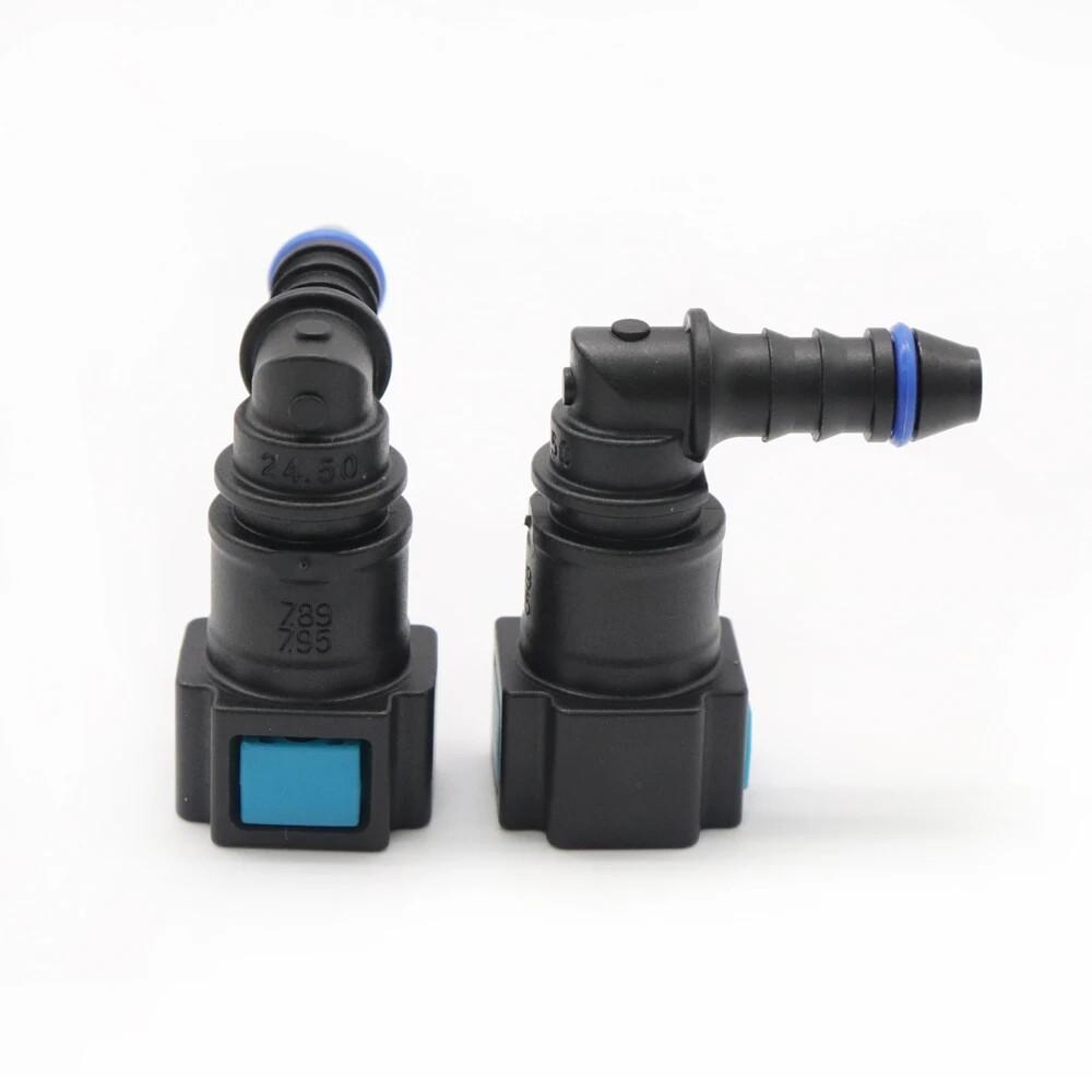 Fuel Line Hose Pipe Quick Release Female Connector 7.89mm ID6 8x6 90° 2PCS