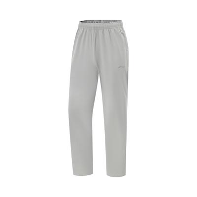 Li Ning Fitness Series Solid Color Mid Waist Comfortable Breathable Versatile Straight Leg Sports Pants Men Bottoms Geological-Gray AYKV141-1