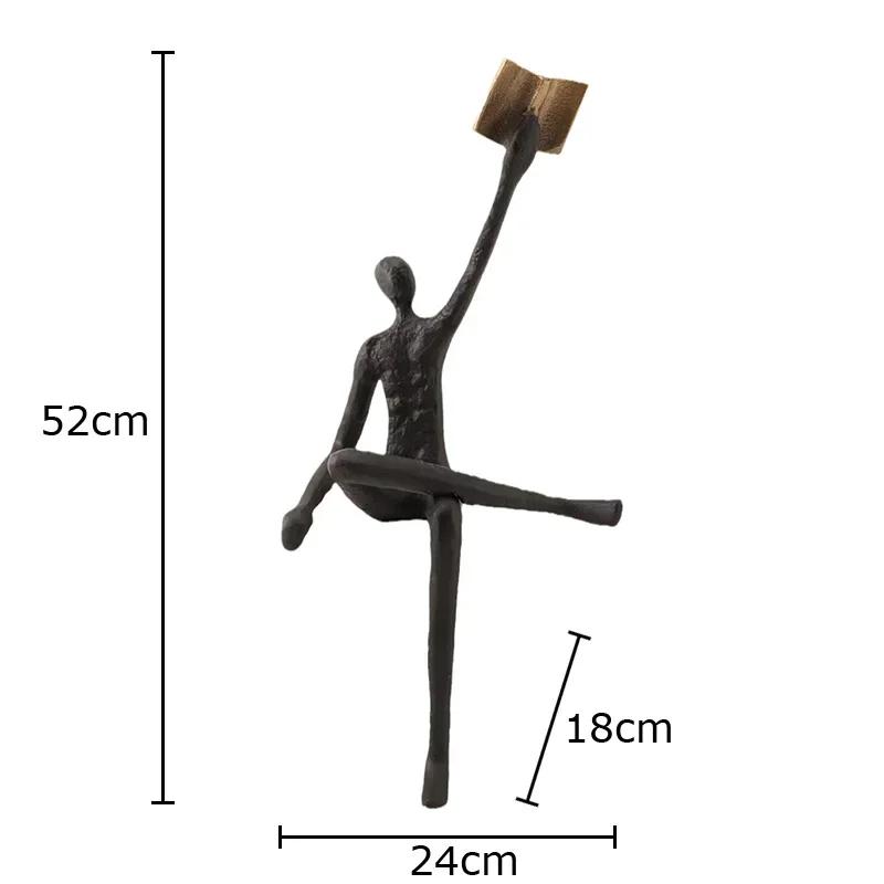 

Creative Reading Figures Statue Desk Decoration Ornaments Modern Crafts Abstract Character Metal Sculpture Room Aesthetic Decor