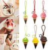 Hanging Keychain Accessory Ice Cream Cone Pendant, Bag Pendant Charm with Braided Lanyard, Backpacks Aesthetic Key Holder