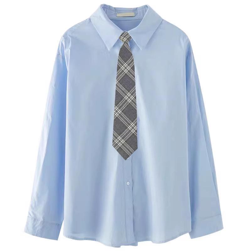 Women's Preppy Korean Knitted Vest & Shirt Set - Spring/Autumn JK Style