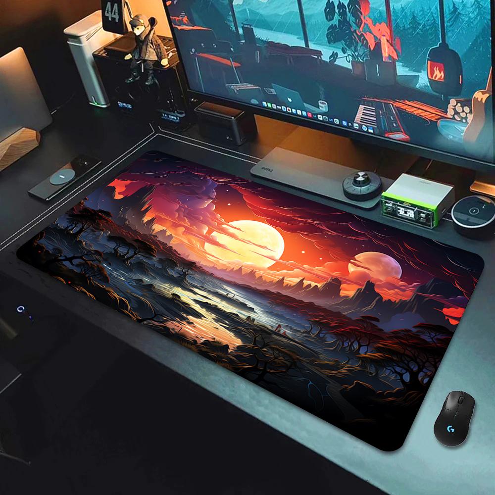 Fantasy Cherry Blossom Tree Mouse Pad Large Computer Keyboard Pads Anime Game Mousepad Game Mats Amazing Landscape XXL Desk Mat