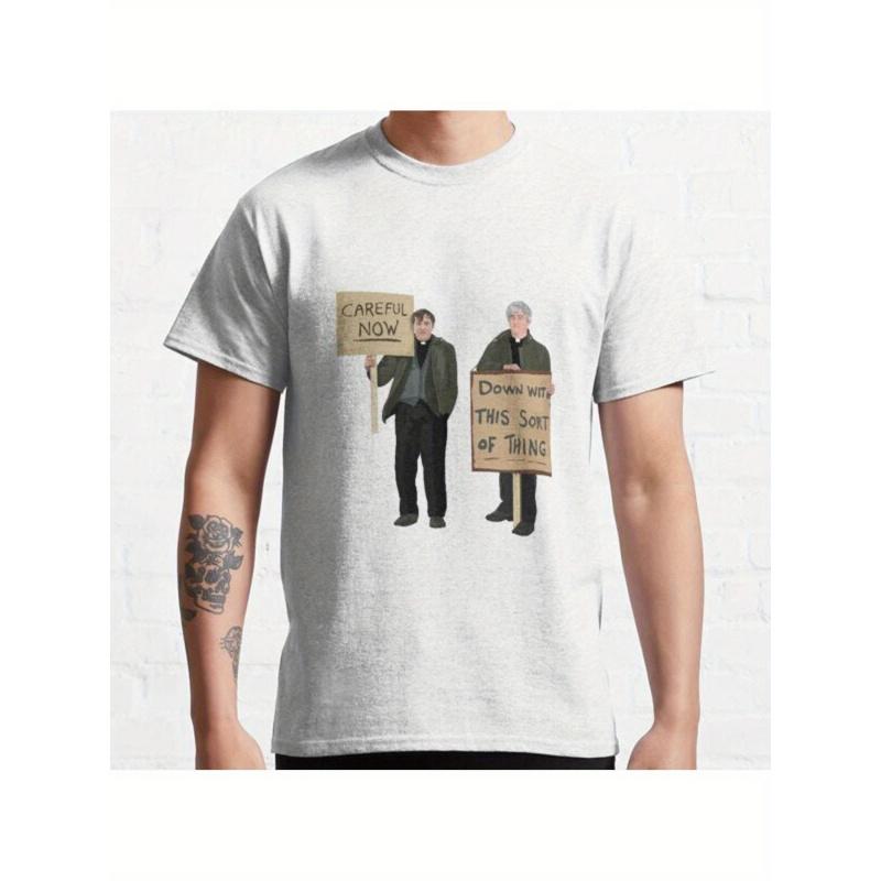 Father Ted TV Show & Movie T-Shirt - 90s Retro Irish Comedy Series Iconic Quotes (Ted, Bishop Black, Father Jack) - Casual Round Neck Tee for Fans,