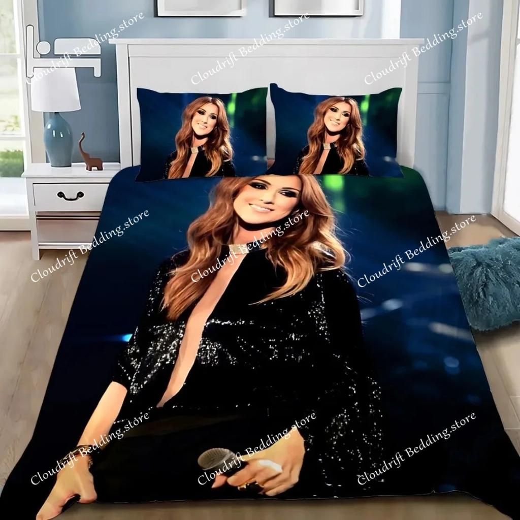 Rapper Sängerin C-CelineS Dion Bettwäsche-Set Sängerin C-Celine Dion Bettbezug Kissenbezug Für Erwachsenen Jungen Mädchen Schlafzimmer Dekoration963