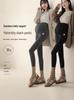 High Waist Maternity Leggings - Velvet-Lined, Slimming, Warm Yoga Pants for Spring & Autumn