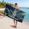 Seattle Seahawks Customized Name Text Beach Towel, Soft Absorbent Towel Beach Pool Travel Personal Gift