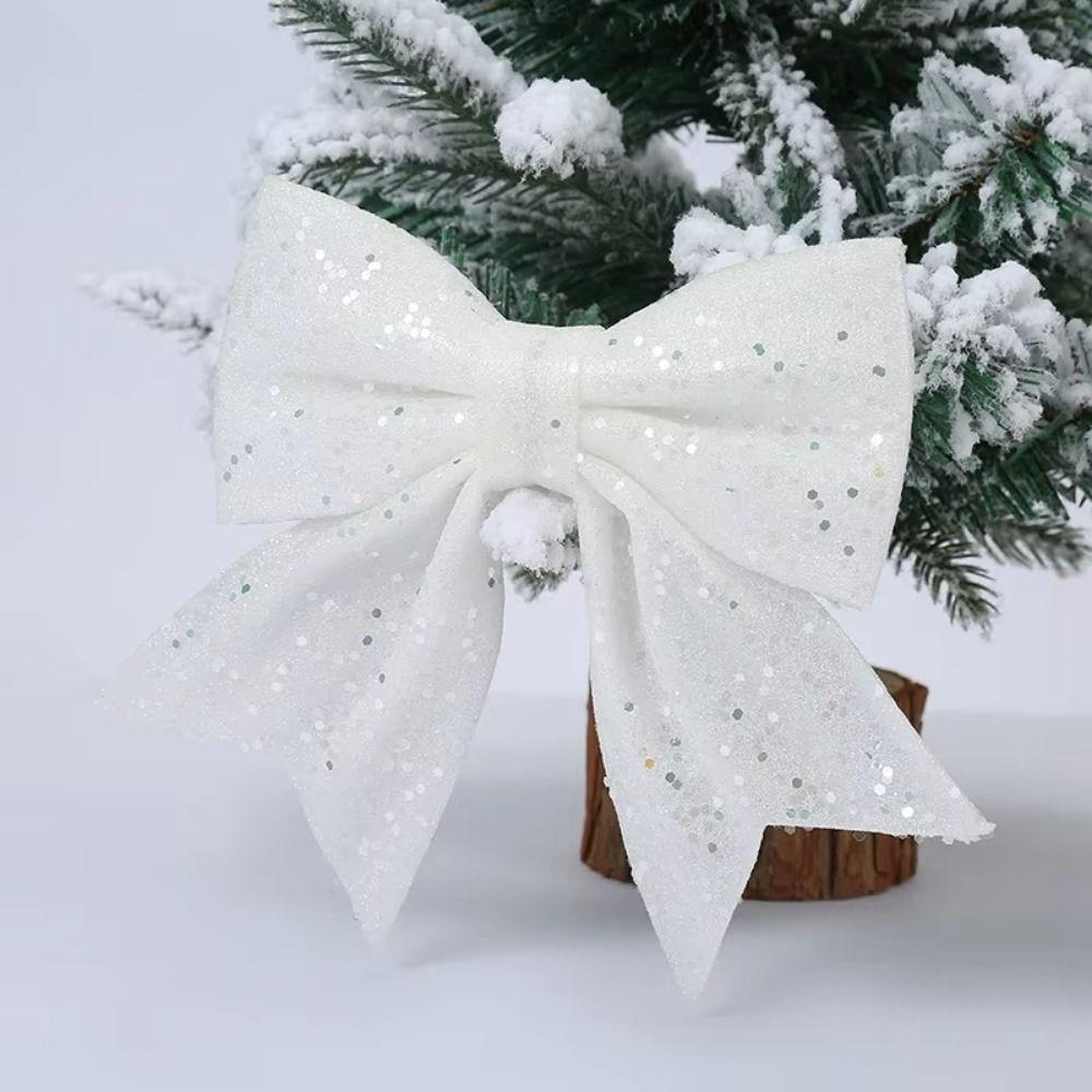 2Pcs 3D Bow Christmas Decorations Creative Christmas Bow Decorations Xmas Party Supplies