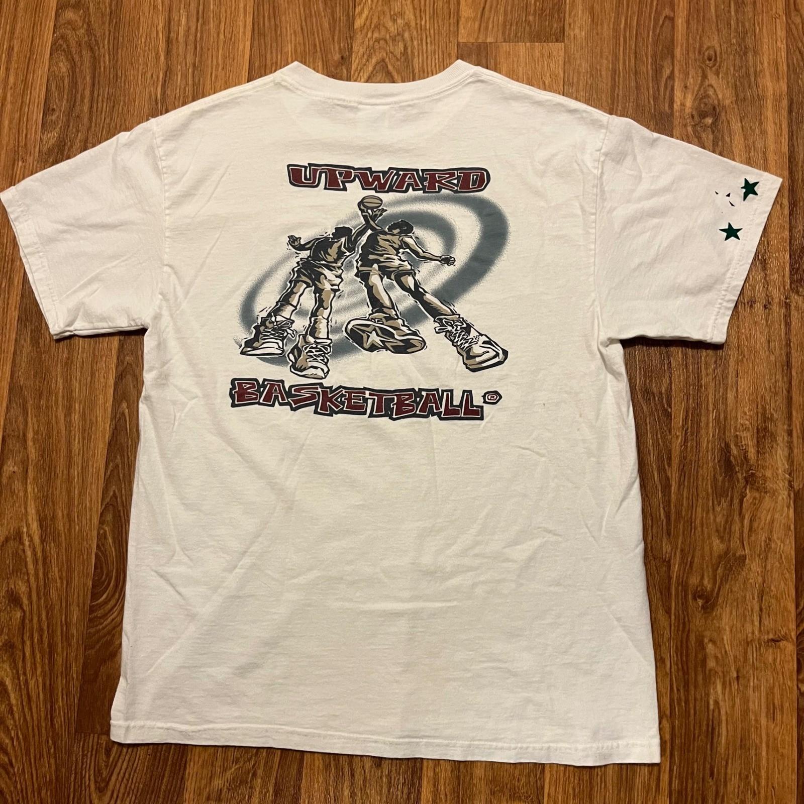 Vintage Upward Basketball Shirt Men Medium White Christian League Upward Sports L