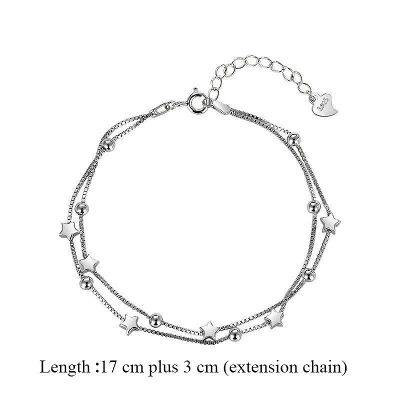 925 Sterling Copper Bracelet Luxury Original Stars Bracelet for Women Korean Fashion Designer Party Wedding Zircon Holiday Gift