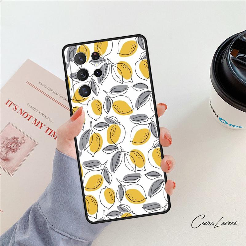 Tropical Summer Fruit Lemon phone case For Samsung Galaxy S24 S25 S23 S22 Ultra Note 10 20 Plus S20 S21 FE Cover