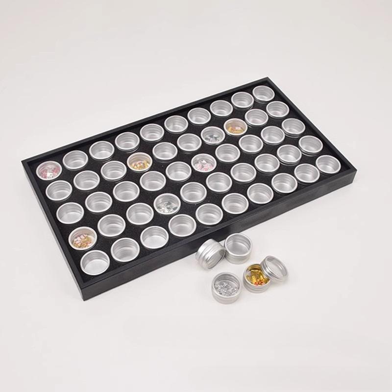 25/50Grids Display Case Diamond Gemstone Storage Box Small Round Plastic Containers Box Jewelry Organizer Container with Foam