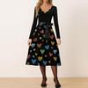 Women's Casual Fashion V,neck Valentine's Day Print Retro Dress