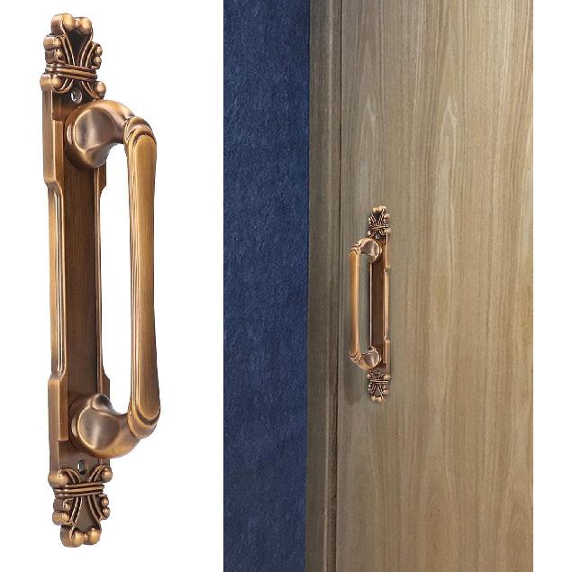 European Style Door Handle, Antique Wardrobe Handles Zinc Alloy Barn Door Pull Vintage Gate Fence Drawer Cabinet Pull for Wardrobe Cupboard Accessory