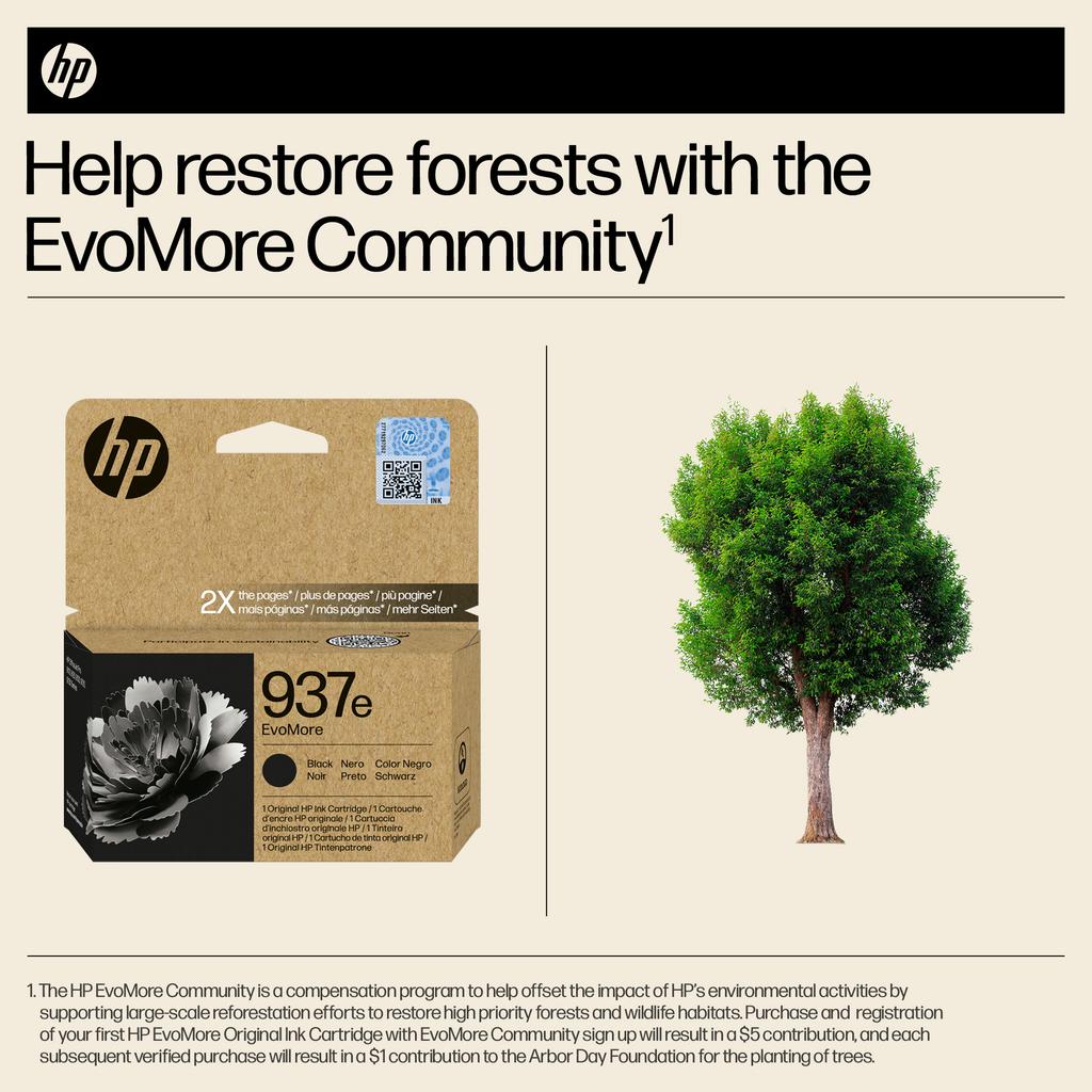 HP 937e evomore ink cartridge 2500 pages Black