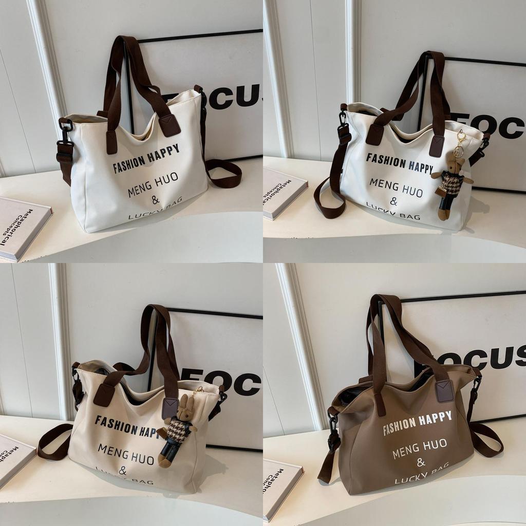 Canvas Tote Bag Womens Casual Large Capacity Shoulder Handbag For School And Daily Use