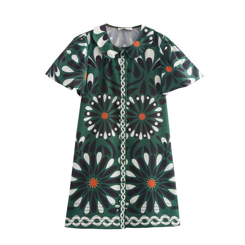 Kaslead New Arrival Women's Clothing Fashion Style Fashion Minimalist Geometric Print T-shirt Shory Style Dress