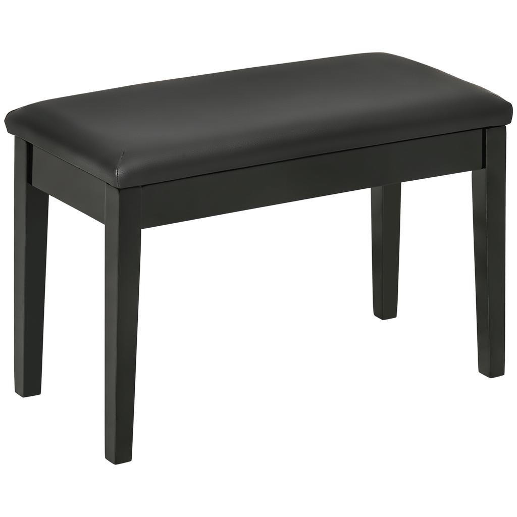 Piano Bench, Piano Bench for 1 Person, Padded, Wooden Legs, Black