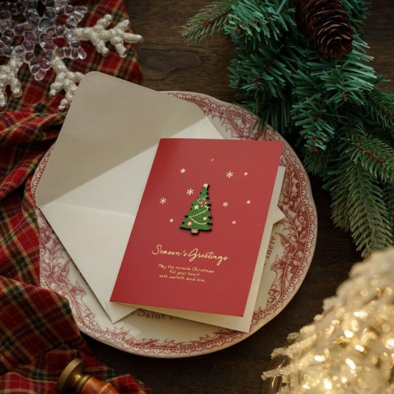 Merry Christmas Cards Set With Envelope New Year Wishes Christmas Gifts Decorative Greeting Xmas Postcards For Xmas 2026
