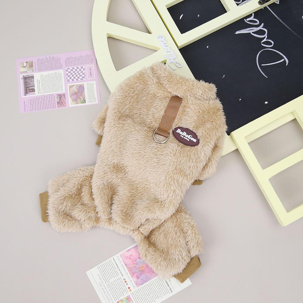 Fleece Huisdier Kleding Herfst Winter Warm Hond Jumpsuit Pyjama Voor Kleine Honden Bichon Pomeriaan Kleding Puppy Hond Kat Overall Jas (brown,S)