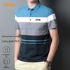 Men's Summer Gradient Stripe Polo Shirt