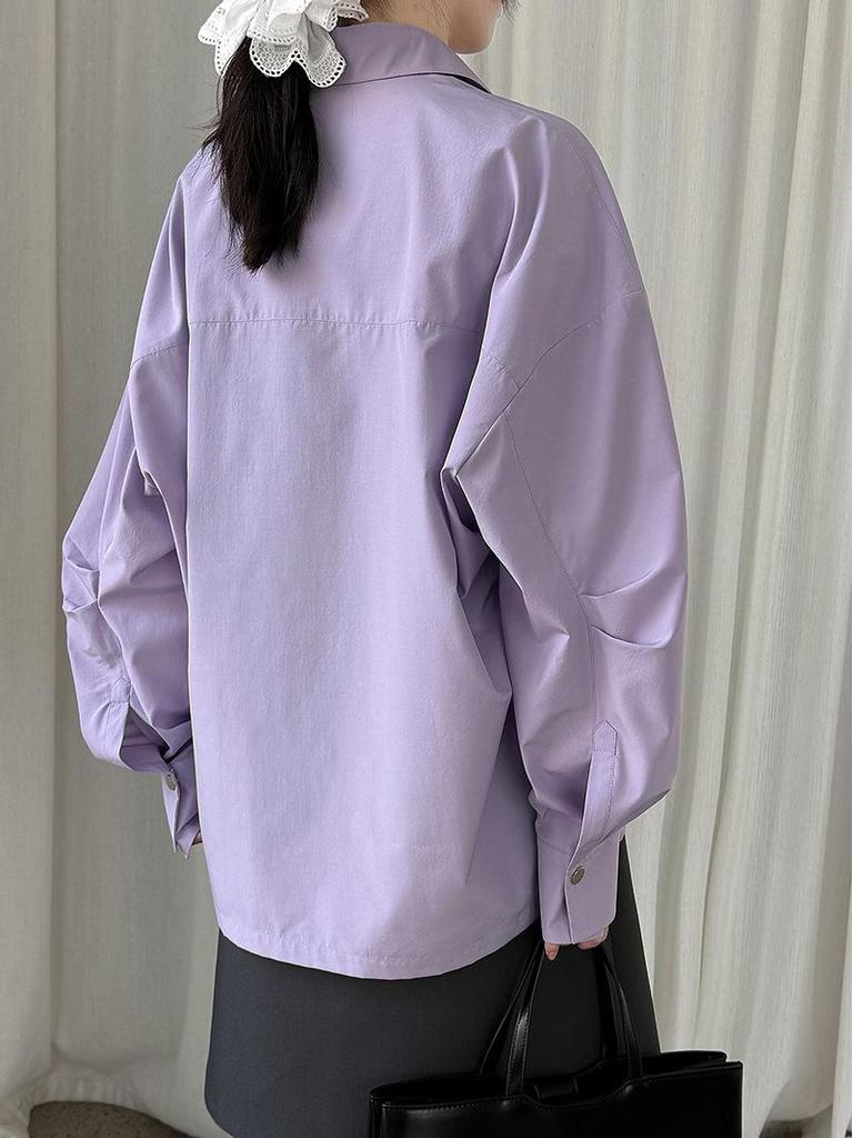 Lu Xi Women's Korean-Style Loose Silhouette Casual Shirt for Early Spring - Versatile 3758