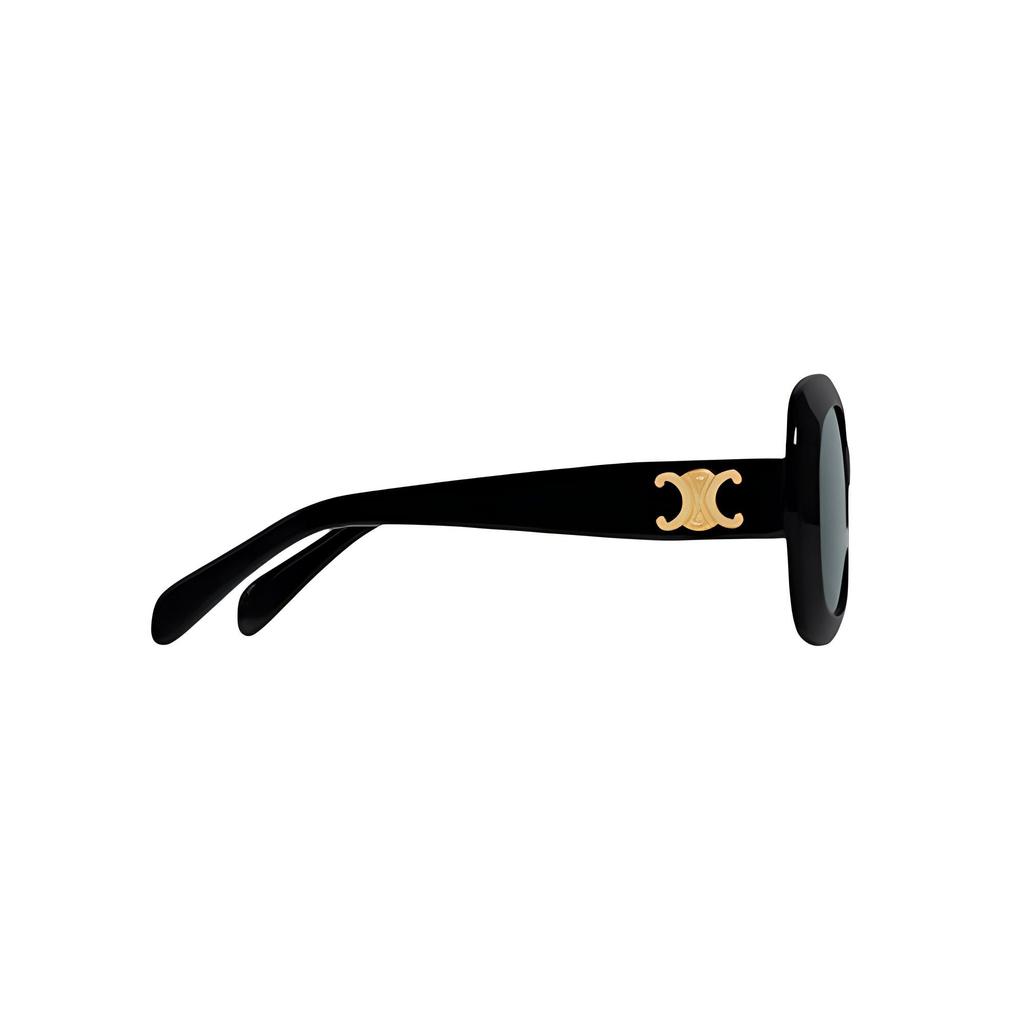 Celine Metal Patch Wide Frame Irregular Shape Sunglasses Women Sunglasses Black 4S262CPLB-38NO
