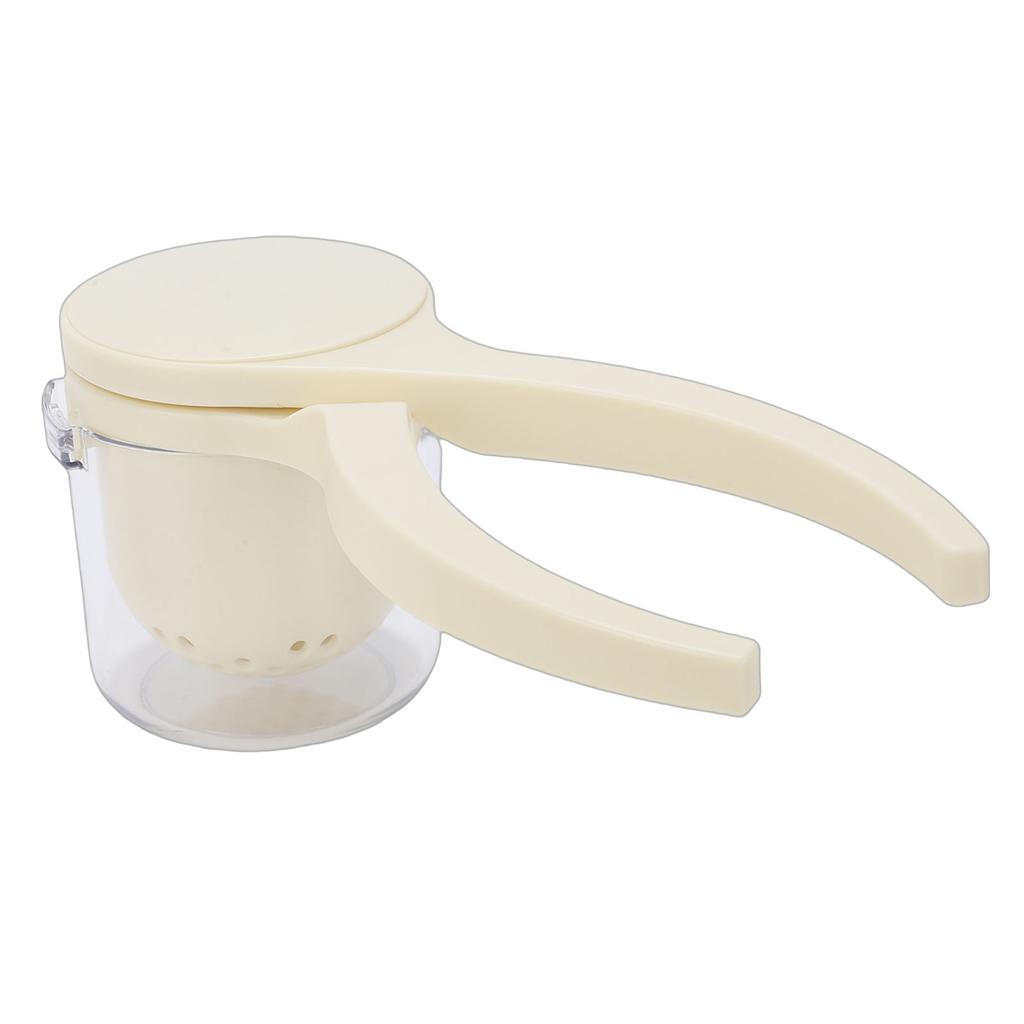 Lemon Squeezer   Action Hand Press Manual  r with Container for Lime Citrus Orange Fruits Beige