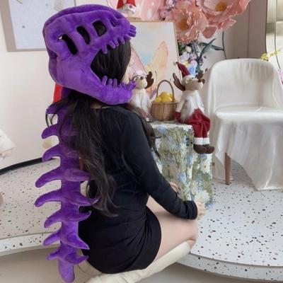 Miękka czapka pluszowy dinozaur Realistyczne wypchane zwierzę Zestaw kości Szkielet dinozaura Nakrycie głowy Impreza Cosplay