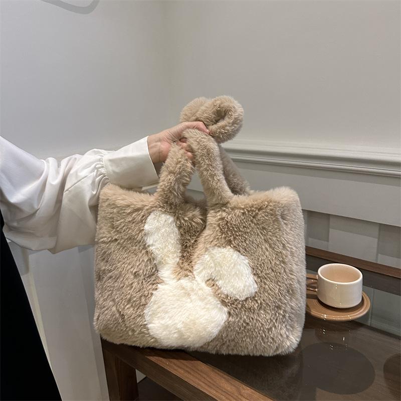 Large Capacity Plush Handbag New Winter Versatile Cute Tote Bag Underarm Bag