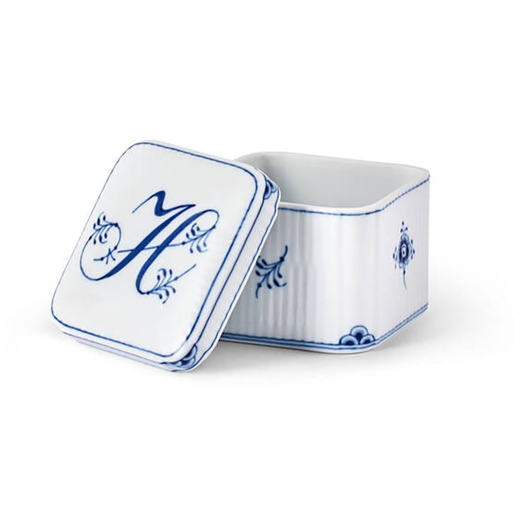 [Officially Imported] Royal Copenhagen Alphabet Collection Bonbonnière Square "H" 6cm Tall (Product Number: 1075897)