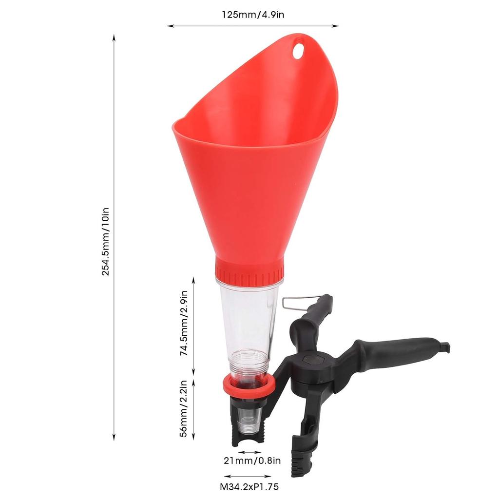 Fast-Clamp Universal Oil Filter, Engine Oil Funnel with Adjustable Fixed Bracket, Spill-Free Oil Filling Spout Pour Tool Kit, Fast & Easy Oil Change