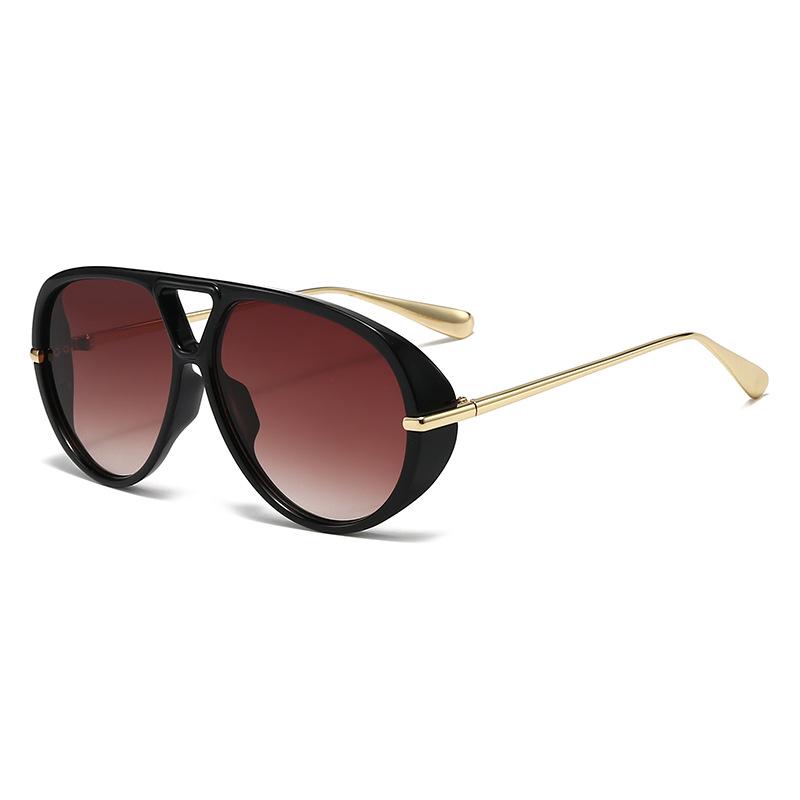 New Pilot Aviator Metal Frame UV Protection Retro Sunglasses with Double Bridge