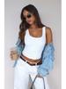 Ribbed Crop Tops Women Solid Color Square Neck Camis Camisole Fashion Tube Top Female Sleeveless