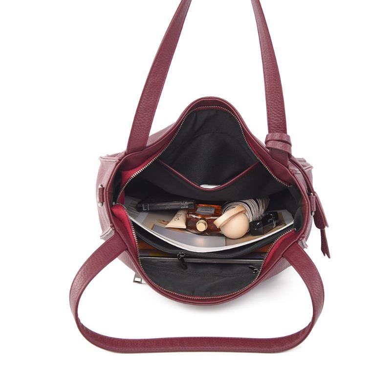 New tote bag autumn and winter soft leather large capacity mother bag high sense simple commuter shoulder bag women
