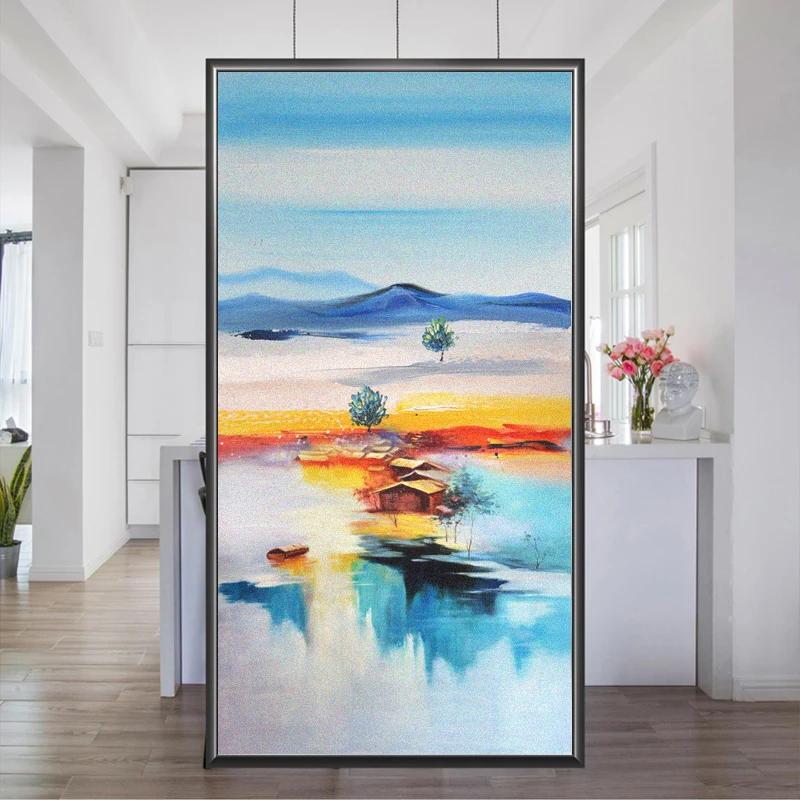 

Landscape Painting Window Film Privacy Non Adhesive Glass Sticker Window Coverings Window Tint for Homedecor 40x60cm