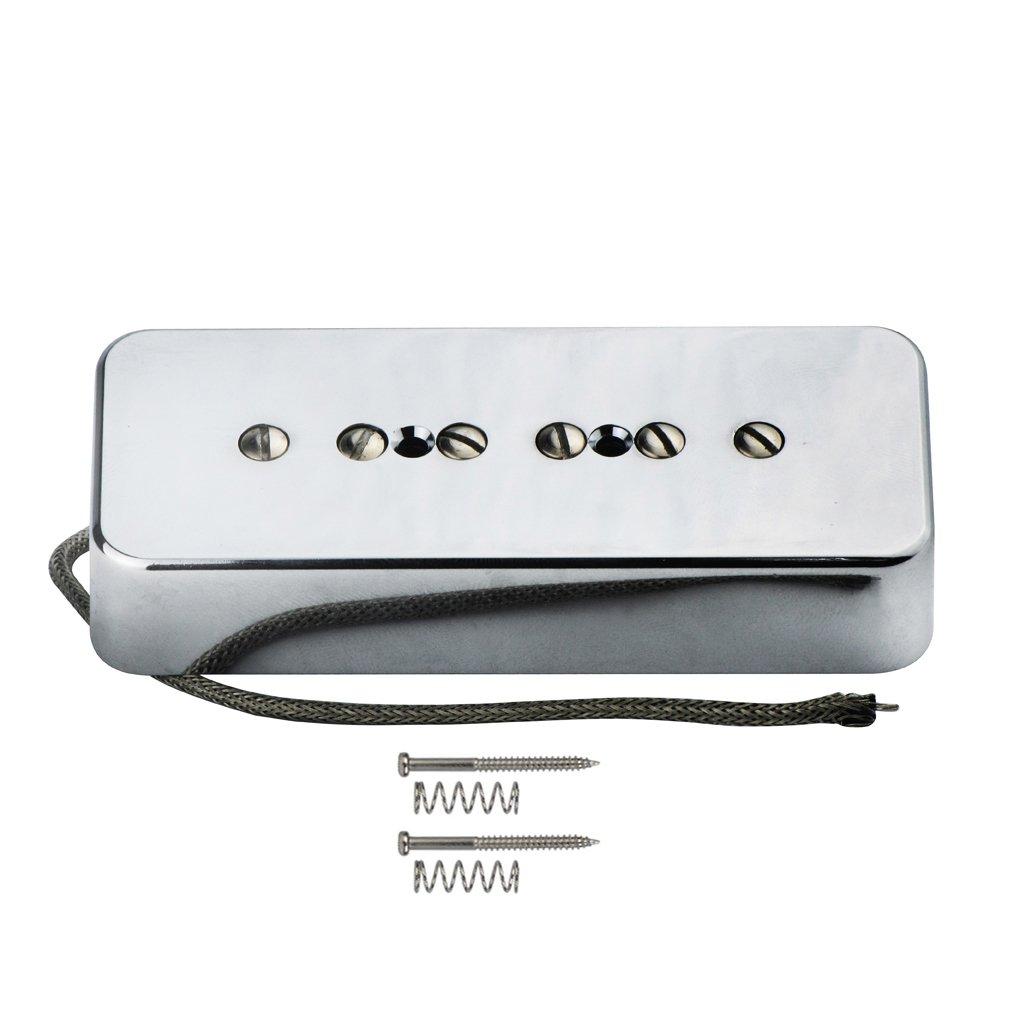 FLEOR Electric Guitar Bridge Pickup Single Coil P90 Soapbar Chrome Alnico 5