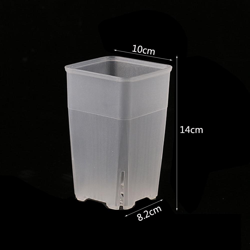 Square Meaty Flower Plastic Transparent Pot Breathable Bonsai Plant Pot Desktop Decoration For Garden Yard Living Room Balcony