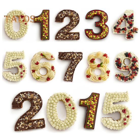 Dekorativní formy na pečení Ručně vyrobené, opakovaně použitelné, velmi odolné 3D čísla Čokoládové potřeby pro párty