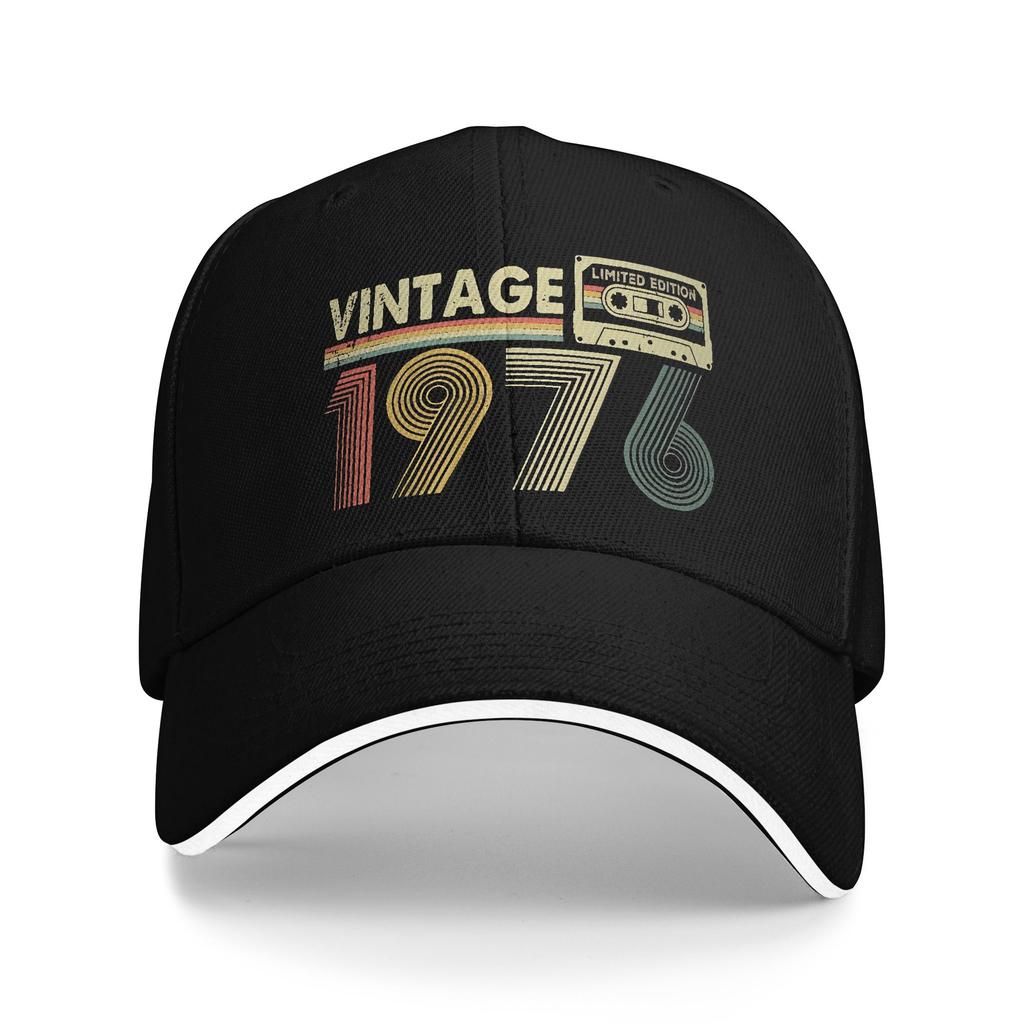 Born in 1976 vintage age 50 years old funny 50th birthday Caps For Unisex Fashion Baseball Cap  Trucker Hat Golf Headewear