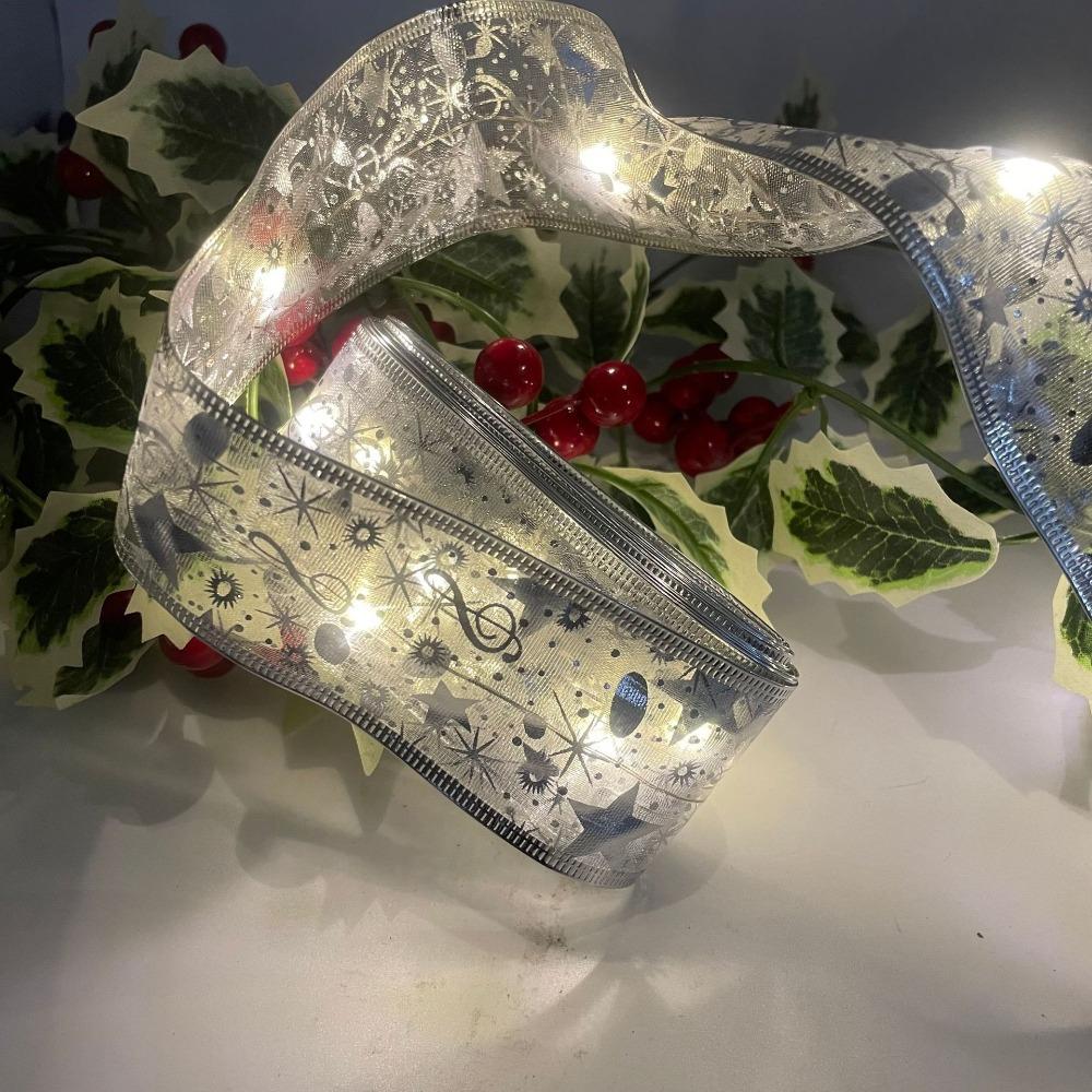 5m LED String Light Lace Bows Christmas Tree Ornament New Christmas Ribbon Light